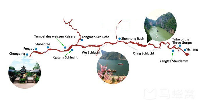 Yantse Flussfahrt Karte